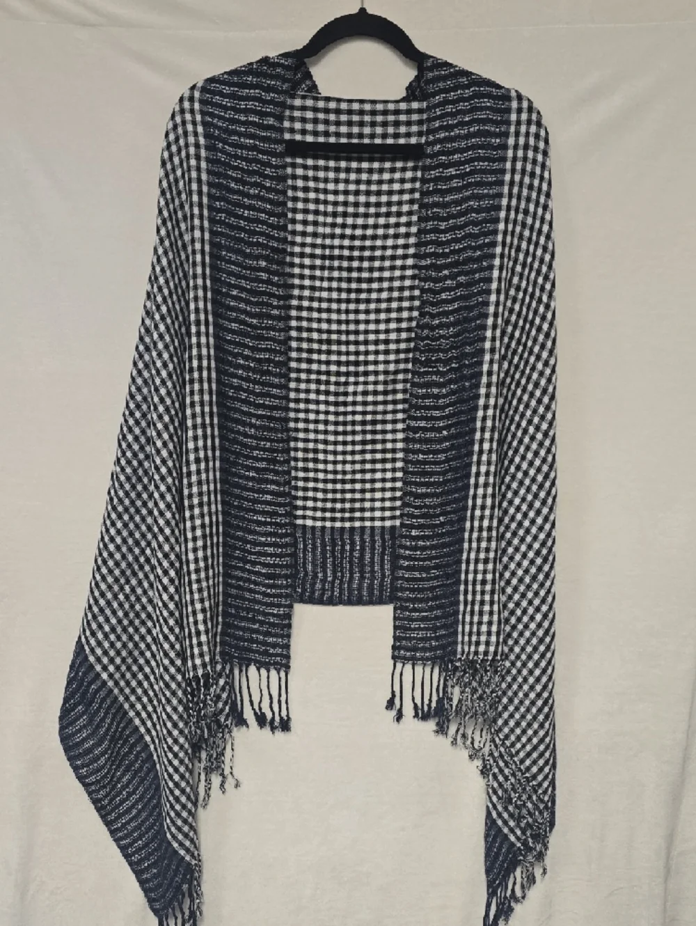 Black & White Check Scarf / Wrap